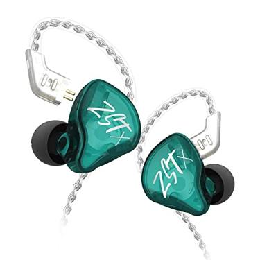 Imagem de Fone de Ouvido KZ ZST X Retorno de Palco Intra Auricular Case (Verde Sem Microfone)