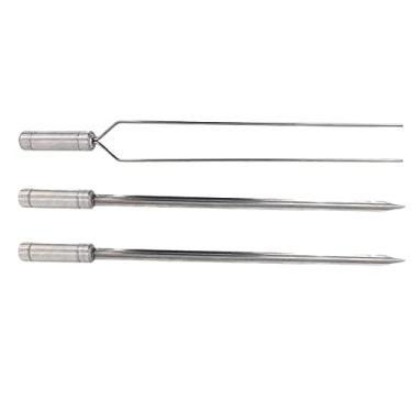 Imagem de 3x Espetos Para Churrasco Inox Espada e Duplo Lâmina 40cm