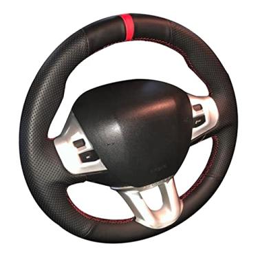 Imagem de LAYGU Capa de volante de costura de couro de carro, para Peugeot 208 2011-2019 2008 2013-2019 308S 2015 Acessórios