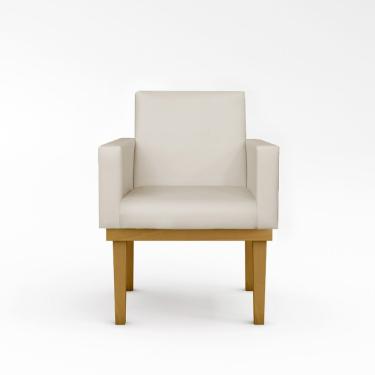 Imagem de Poltrona Com Base Courino Quarto Recepção Escritório bege