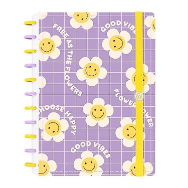 Imagem de Caderno de Disco ISCOOL Inteligente G Retro Good Vibes Lilás 80 Folhas 20,5 cm x 28,5 cm