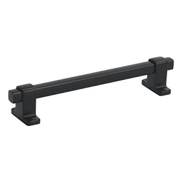 Imagem de Amerock | Puxador de armário | Preto fosco | 160 mm de centro a centro | Rockwell | 1 pacote | Puxador de gaveta | Puxador de gaveta | Ferragens de armário