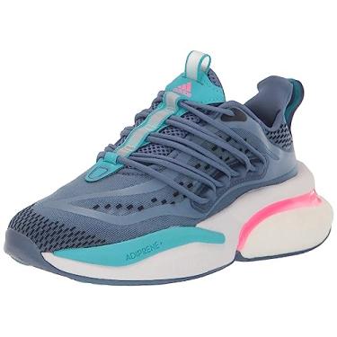 Imagem de adidas Tênis de corrida masculino Alphaboost V1, Azul escuro/rosa lúcido/ciano lúcido, 8.5