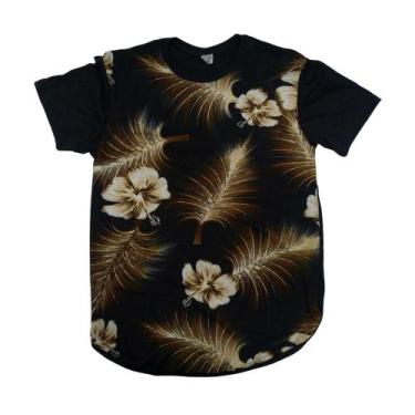 Imagem de Camiseta Floral Camisa Flor Long Line Feminina Sf326 Sf327 Sf328 Sf329