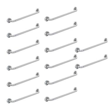 Imagem de Alça de Apoio Barra Inox Kit 14 Unidades 70cm Segurança Deficiente Idoso Parede Corrimao Acessibilidade Suporte