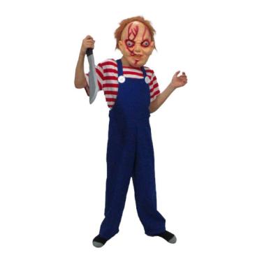 Imagem de Fantasia Infantil Boneco Assassino Chucky Completo Halloween Noites do Terror Festa Zumbi Carnaval Dia das Bruxas