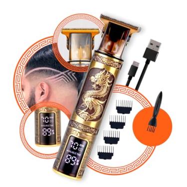 Imagem de Máquina de Cabelo e Barba Dragão Recarregável Sem Fio Com Display LCD Para Acabamento, Acompanha 3 Pentes Guia, Com Carregamento USB, Profissional - PARRON