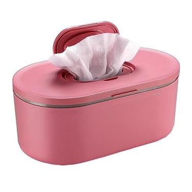 Imagem de Aquecedor elétrico de guardanapo termostato doméstico portátil caixa de aquecimento de lenços umedecidos de plástico suporte para viagem de carro, rosa, 25,6 x 14,6 x 10,9 cm