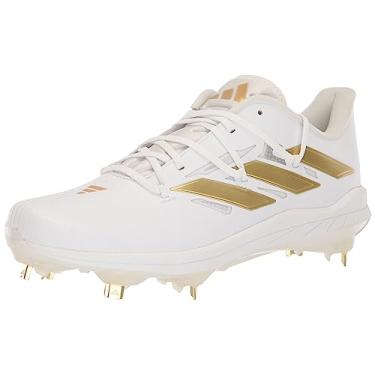 Imagem de adidas Tênis de basquete masculino Adizero Afterburner 9, Branco/dourado metálico/dourado metálico, 37
