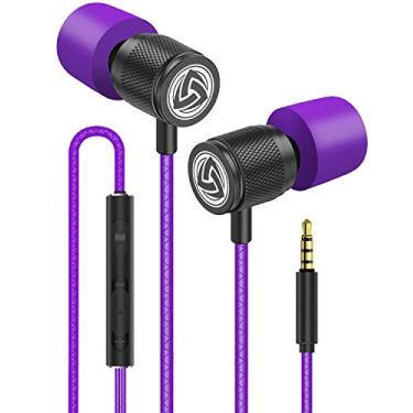 Imagem de LUDOS Fones de ouvido intra-auriculares ultra com fio, 5 anos de garantia, fones de ouvido com microfone, fones de ouvido com isolamento de ruído, espuma de memória para iPhone, Samsung, estudantes