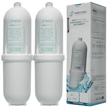 Imagem de Kit 02 Refil Filtro Hidrofiltros Compatível com Purificador Soft Everest Purificador STAR/SLIM/FLAT/FIT/PLUS Filtro similar ao refil 2 em 1