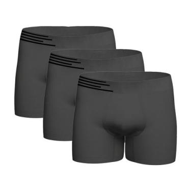 Imagem de Kit Com 3 Cuecas Boxer Microfibra Up Underwear 436 Cinza - Qlc Sport
