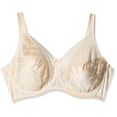 Imagem de Playtex Sutiã feminino Secrets Love My Curves Signature Floral Underwire Cobertura Total Us4422, Bege natural, 36DD