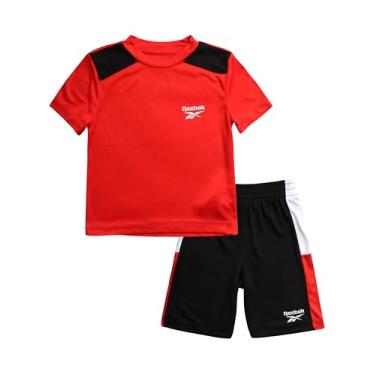 Imagem de Reebok Conjunto de shorts ativos para meninos – pacote com 2 camisetas de desempenho dry fit e shorts de academia (bebês/meninos), Vermelho flamejante, 5