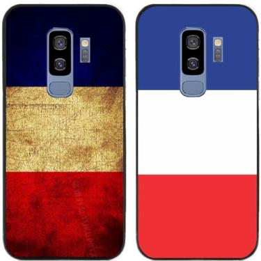 Imagem de 2 peças retrô bandeira da França impressa TPU gel silicone capa de telefone traseira para Samsung Galaxy (Galaxy S9 Plus / S9+)