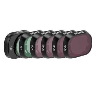 Imagem de SKYREAT Conjunto de filtros ND para acessórios DJI Mini 4 Pro, pacote com 6 (CPL, UV, ND8, ND16, ND32, ND64)