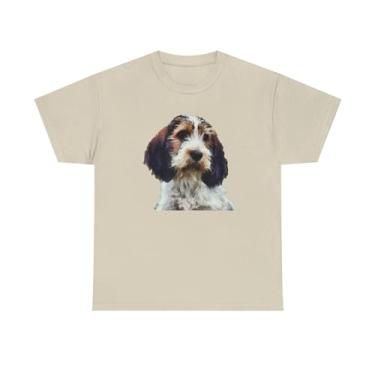 Imagem de Camiseta unissex Petit Basset Griffon de algodão pesado, Areia, 3G