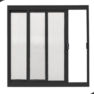 Imagem de Janela Vitro 2 folhas para Banheiro Alumínio A60L60 Policarbonato Preto