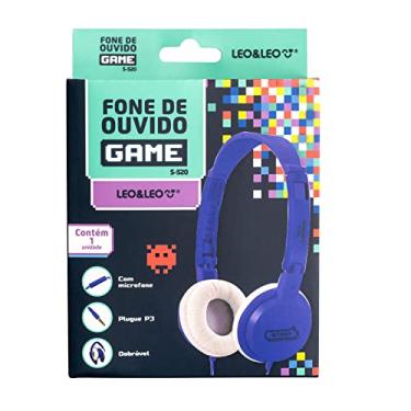 Imagem de FONE DE OUVIDO GAME S-520 C/MICROFONE NA LAPELA - COR AZUL LEO&LEO