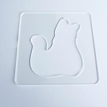 Imagem de CHENRUI Modelo de acolchoamento, régua de acrílico para acolchoamento de movimento livre em máquina doméstica (gato)