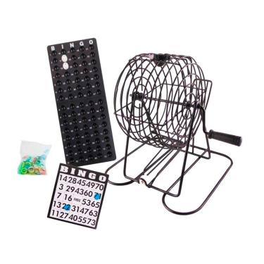 Imagem de Jogo Bingo Globo Metal 75 Pedras 18 Cartoes E 150 Marcadores