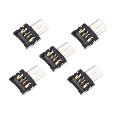 Imagem de chenyang Pacote com 5 adaptadores micro USB OTG micro USB macho para USB 2.0 fêmea adaptador conector tamanho ultra mini