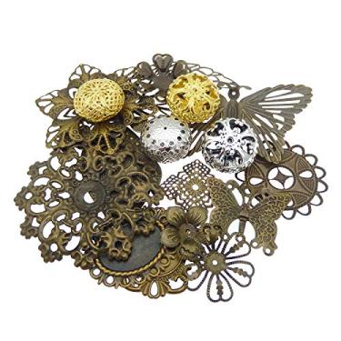 Imagem de Julie Wang Atacado 100 peças/pacote pingente âncora misturado metal prateado tom bronze leme moda colar pulseira pingentes joias artesanato fabricação de joias achados 4-70 mm, metal, Metal, Sem Pedra