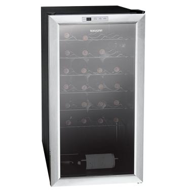 Imagem de Adega Suggar Toulouse Ad2711ix 29 Garrafas Preta e Inox com Iluminação Led 220V