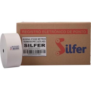 Imagem de Bobina Termica Relogio Ponto 57MMX300M Branca 48G. - Silfer