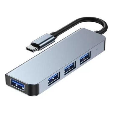 Imagem de Hub Usb Tipo C Slim 4 Portas Usb 3.0 Alta Velocidade FY-735