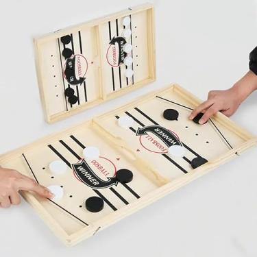 Imagem de Jogo de Disco Rápido Hockey, Jogo de Tabuleiro de Mesa Hockey Estilingue, Brinquedo Batalha de Mesa de Disco Infantil (Pequeno)