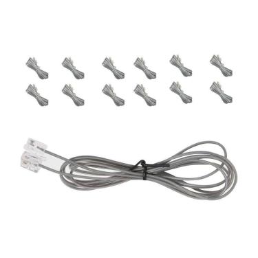 Imagem de Fio Cabo Telefonico Rj11 1 Metro E 60Cm Kit 50 Uni Telefone