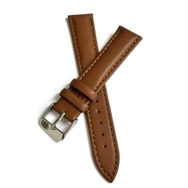Imagem de Pulseira couro Relógio lisa Clássica, Almofadada Fivela inox.LC116 - S