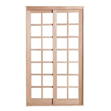 Imagem de Porta Balcão de Correr de Madeira Cedro Arana 2 Folhas Reto Esquadrias