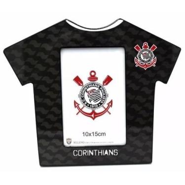 Imagem de Porta Retrato Camisa Futebol Foto 10x15 Cm - Corinthians Cor Preto (Co