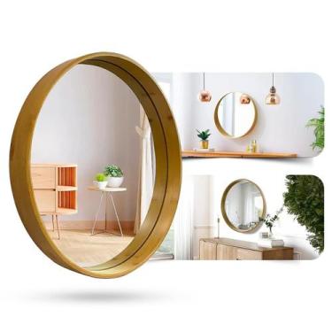 Imagem de Espelho Redondo Decorativo Moldura 53x53cm Parede Exclusivo - Tribosho