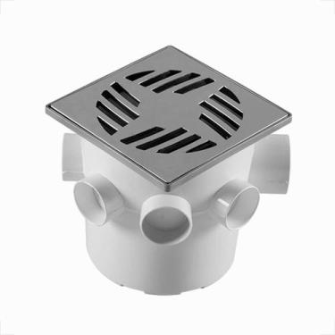 Imagem de Caixa sifonada astra 150x150x50 completa grelha aluminio quadrada