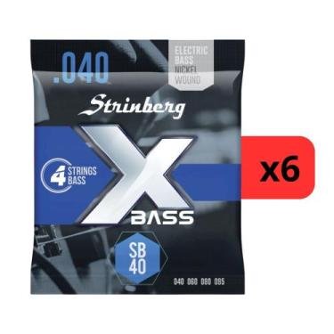Imagem de Kit 6 Encordoamento Strinberg Para Contra Baixo SB40 - 4 Cordas - Kit 