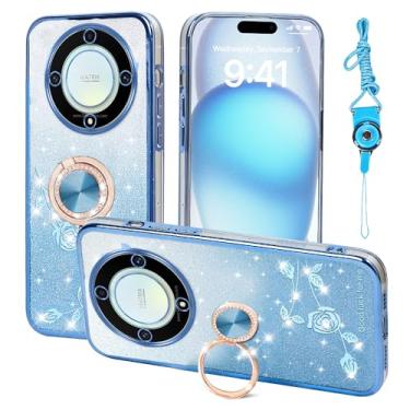 Imagem de Nouxwerx Capa para celular Huawei Honor X9A, capa protetora à prova de choque para Honor Magic 5 Lite macia e fina para meninas e mulheres com anel e alça de suporte à prova de choque para Honor Magic
