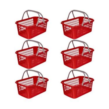 Imagem de Kit Conjunto Com 6 Cestinha Cestos Compacto Estiloso Versátil Organiza