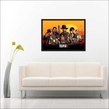 Imagem de Quadro Decorativo Game Jogos Red Dead Redemption Decorações Com Moldur