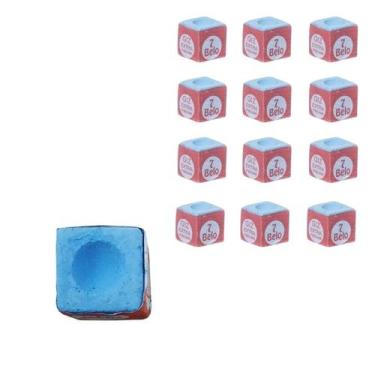Imagem de Giz Azul Comum 7 Belo Para Taco De Sinuca Bilhar 12 Peças - Tacolândia