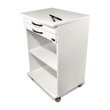 Imagem de Mesa Auxiliar P/ Estética, Equipamento Médico, Armário Branco - Deki M