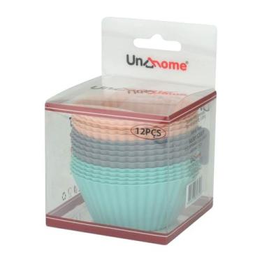 Imagem de Kit 12 Formas para Cupcake Muffins Silicone Coloridas - UniyGift
