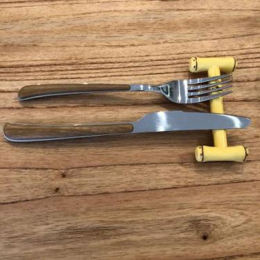 Imagem de Descanso de Talher Bambu Mesa Posta Plástico Lyor 10,5cm