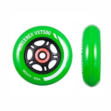 Imagem de Rollerex Rodas de skate VXT500 RipStik/Inline (pacote com 2 com rolamentos, espaçadores e arruelas) - Use em lâminas de rolo, placas de rodízio RipStik, RipSticks, bagagem, bagagem ou cadeiras de