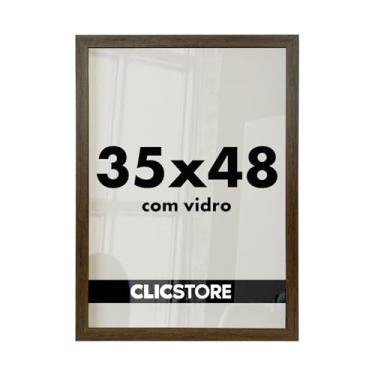 Imagem de Moldura 35x48 Quebra Cabeça Com Vidro Game Oficce Puzzle Fundo MDF Decoração Parede (Tabaco)