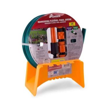 Imagem de Mangueira Trançada 1/2" Verde 10 Metros com Acessórios e Suporte - For