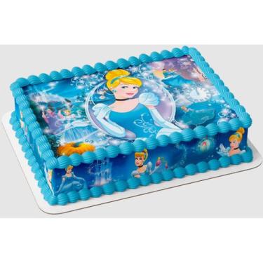 Imagem de Papel arroz e faixa para bolo festa aniversário princesa Cinde rela - 