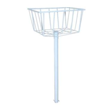 Imagem de Lixeira de Rua Calçada Parque Cesto Fundo Branca 129x60x45cm - Ouro Mi